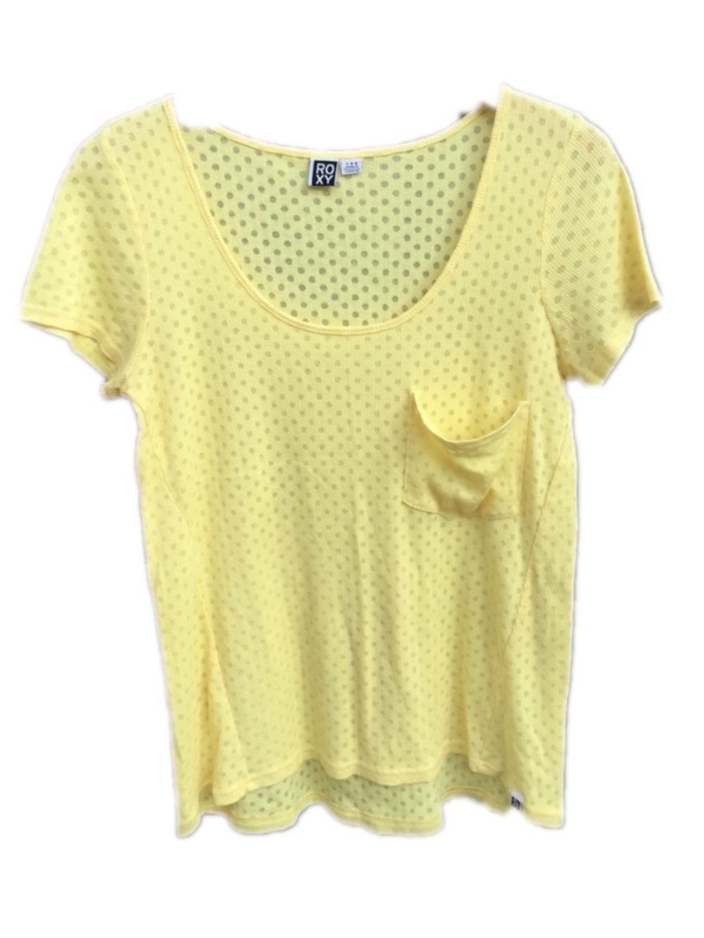 yellow polka dot Roxy tee L - Picture 6 of 6